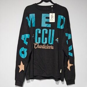 NEW Pressbox CCU Chanticleers Long Sleeve T Shirt Black Teal Stars Mens Oversize